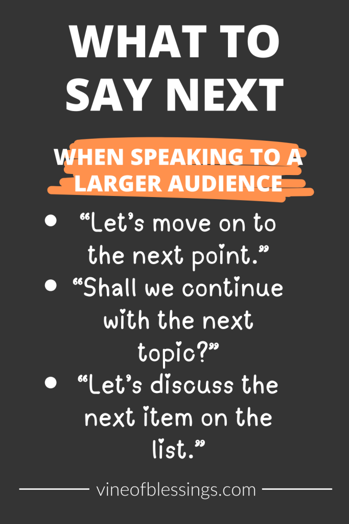 When Speaking to a Larger Audience